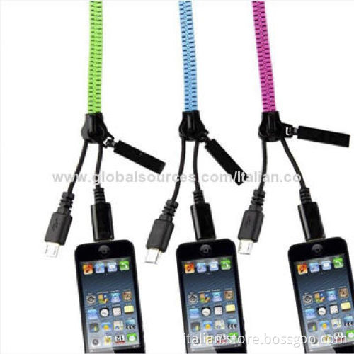 Zipper cable for data sync and chargingNew